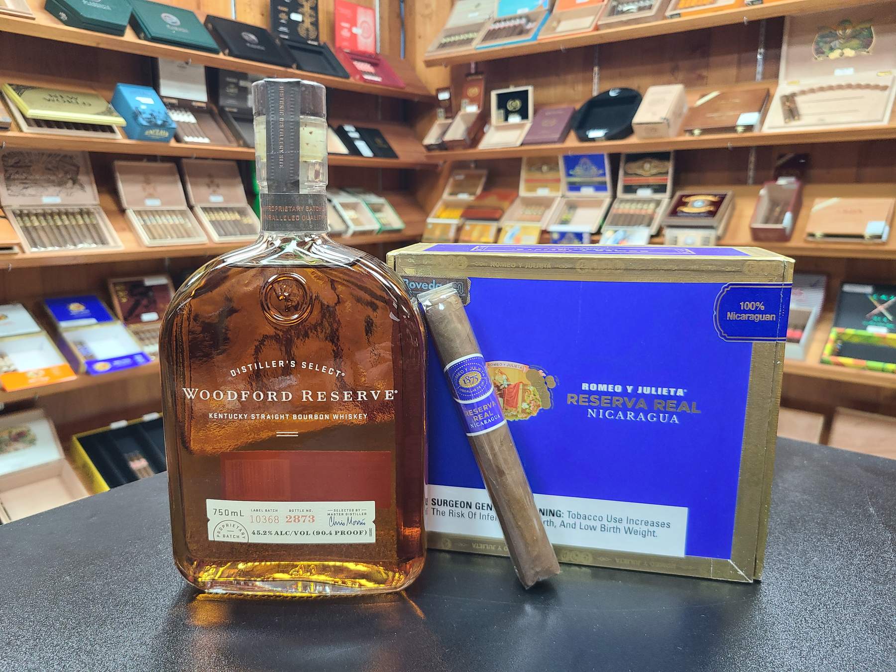 Woodford Reserve with Romeo y Julieta 1875 Nicaragua